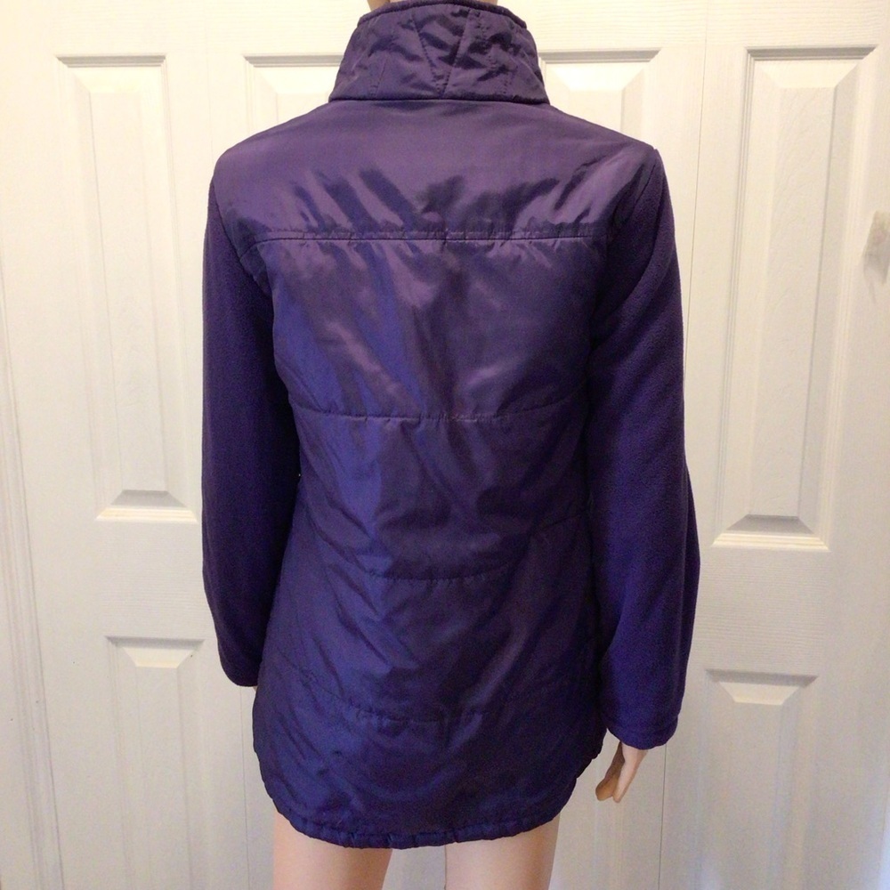 Womens Purple Quilted Fleece Sleeve Winter Coat Size Small - Picture 6 of 8